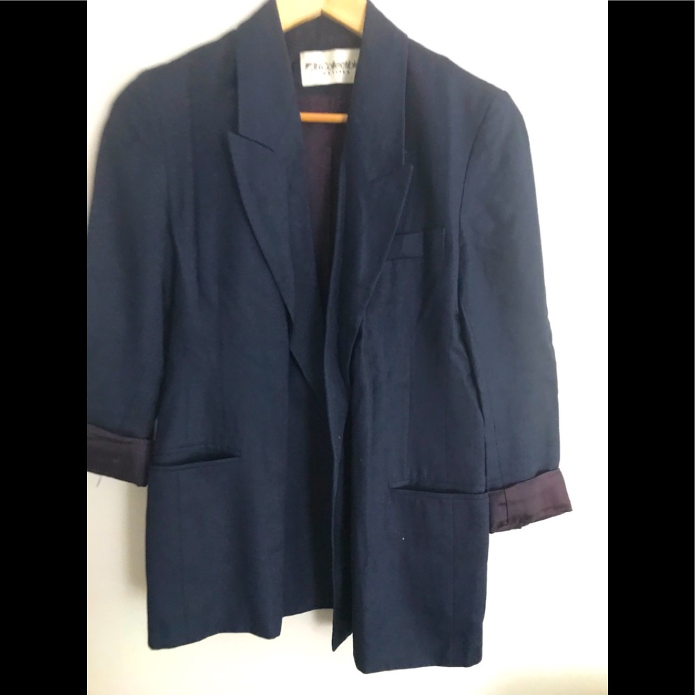 Navy Linen Blazer
